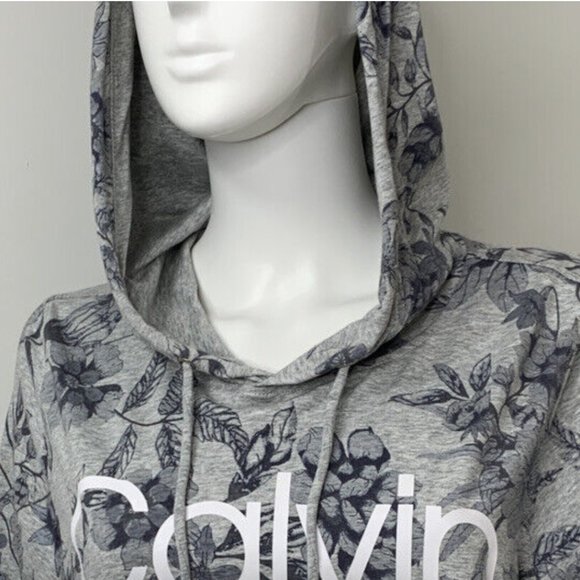 Grey Calvin Klein Performance Light Floral Hoodie